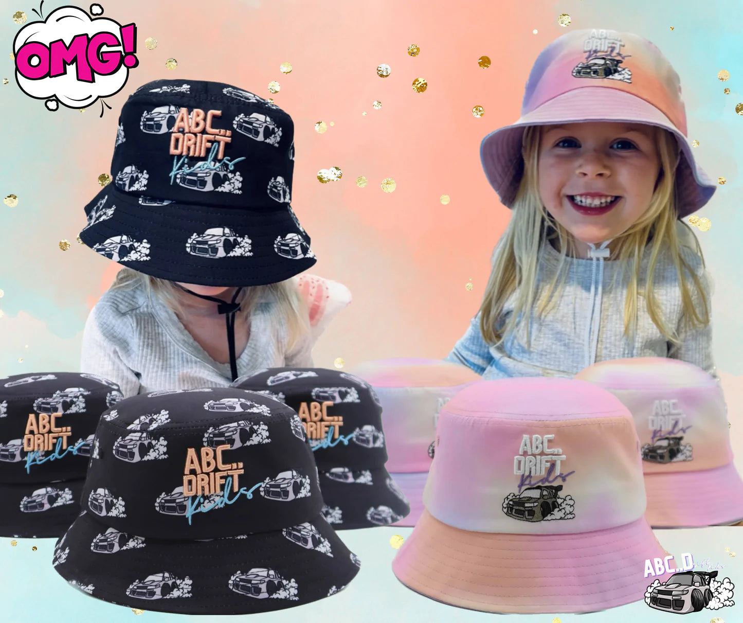 ABC Drift Kids Bucket Hat | Tie Dye