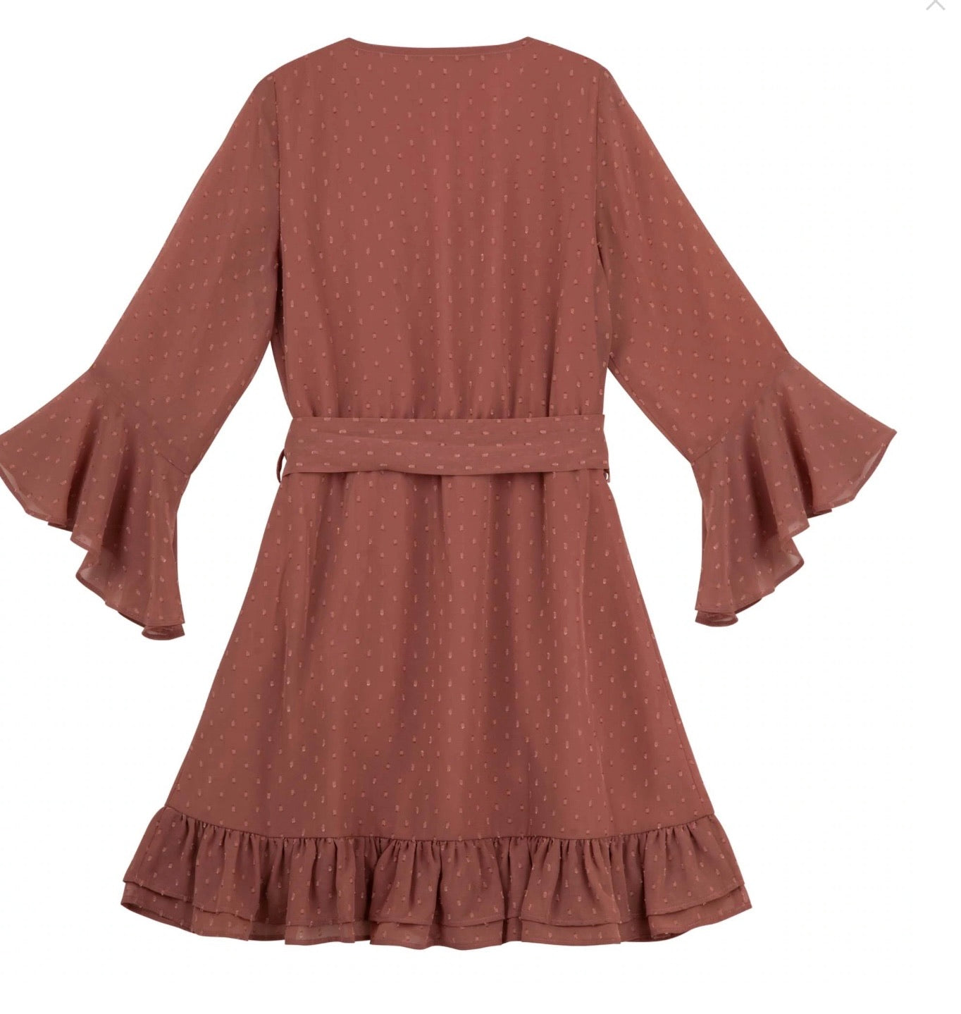 Designer Kidz | Winnie Long Sleeve Wrap Dress | Cinnamon
