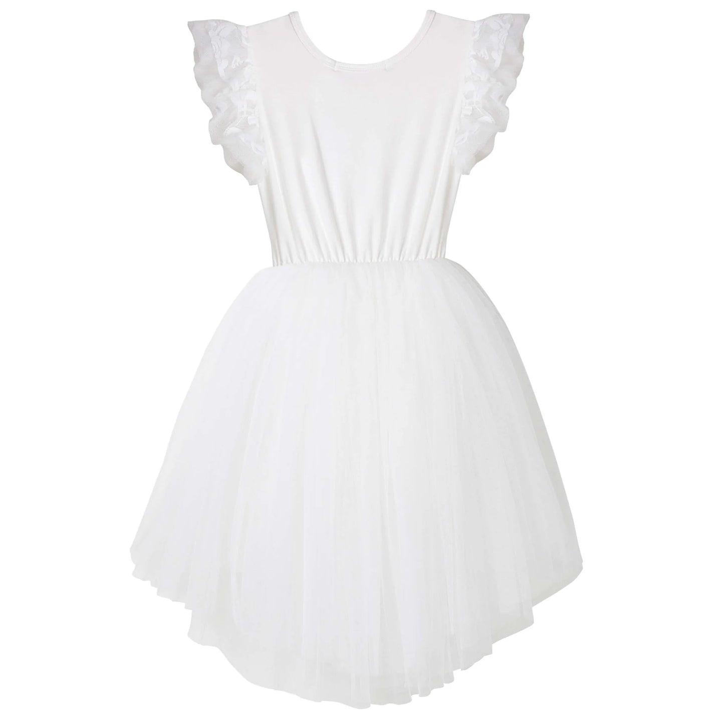 Designer Kidz | Libby Lace Short Sleeved Tutu Dress | Ivory