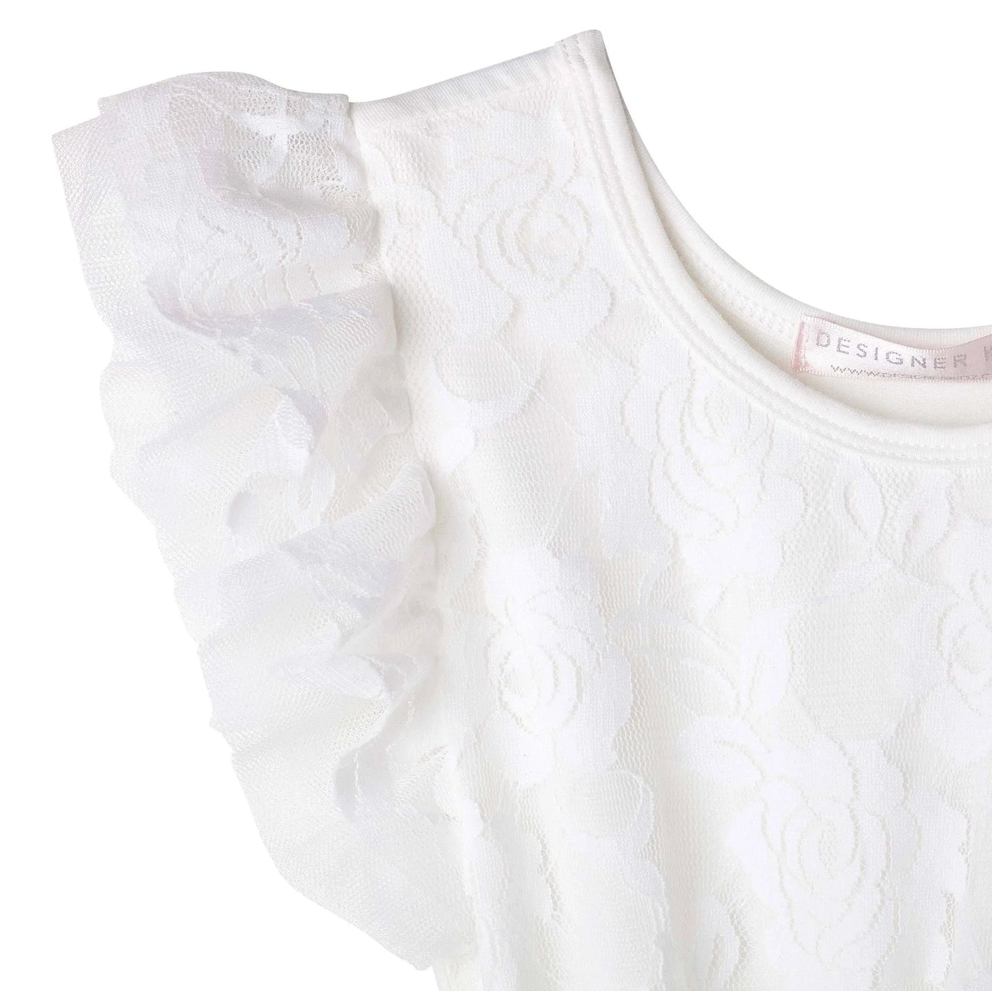 Designer Kidz | Libby Lace Short Sleeved Tutu Dress | Ivory
