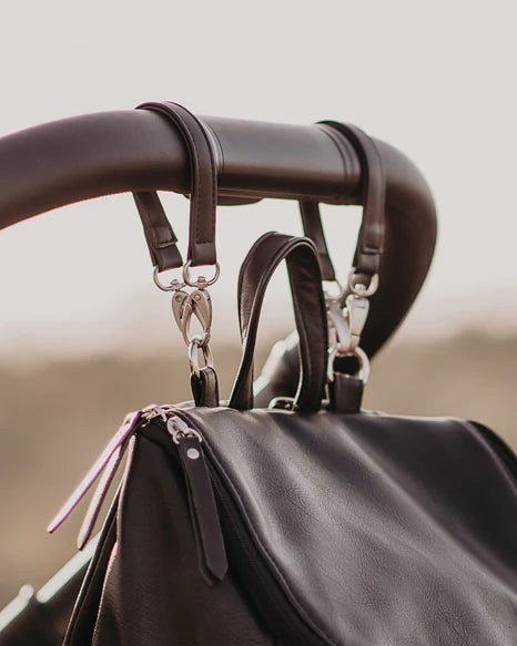 OiOi | Stroller Strap Set - Black Faux Leather