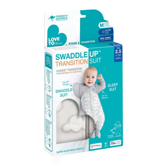 Love To Dream | Swaddle Up Transition Suit 2.5 Tog | Grey